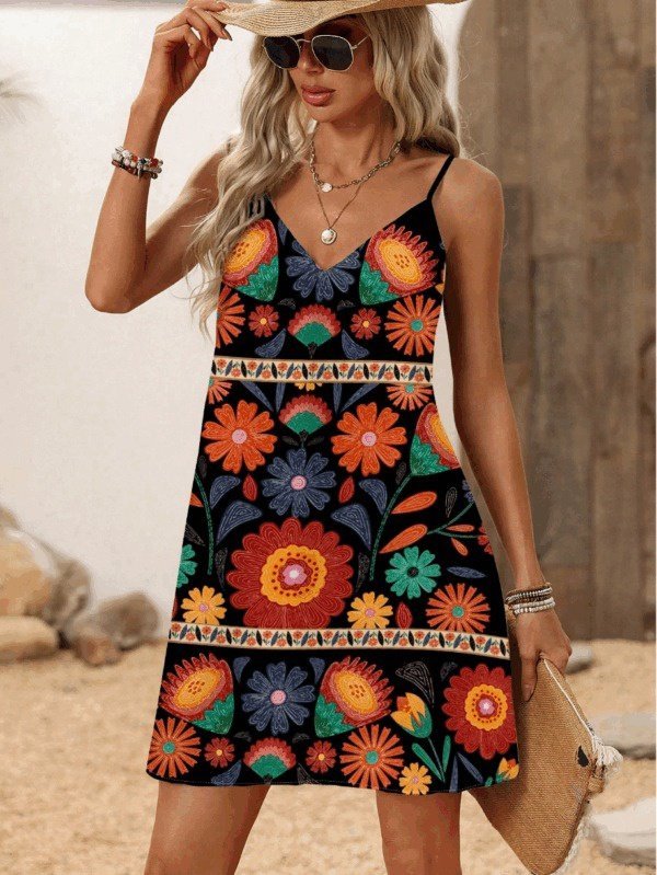 Kadın Ip Askılı V Yakalı Süprem Elbise