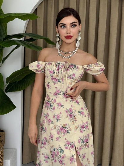 Zeze Balon Kol Elbise