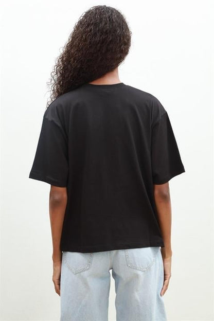 Melasti Motifli Brodeli Tişört 8019-8