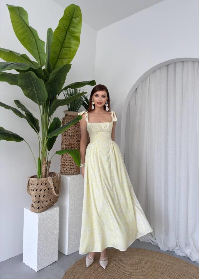 Khalesı Omuz Bağlamalı Elbise