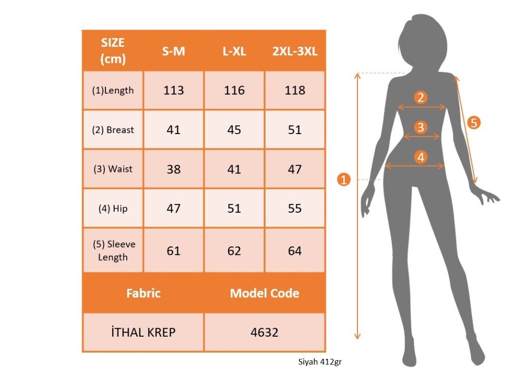 Kadın Uzun Kollu Kalp Yakalı Midi Ithal Krep Elbise