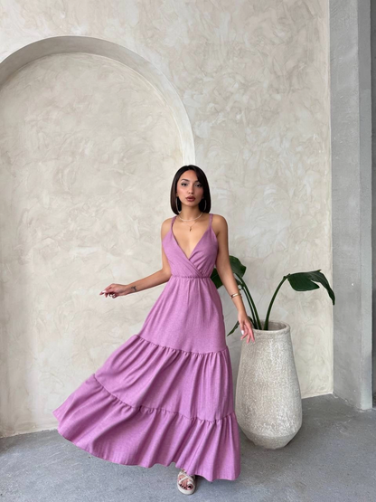 Fırfırlı katlı elbise s255049