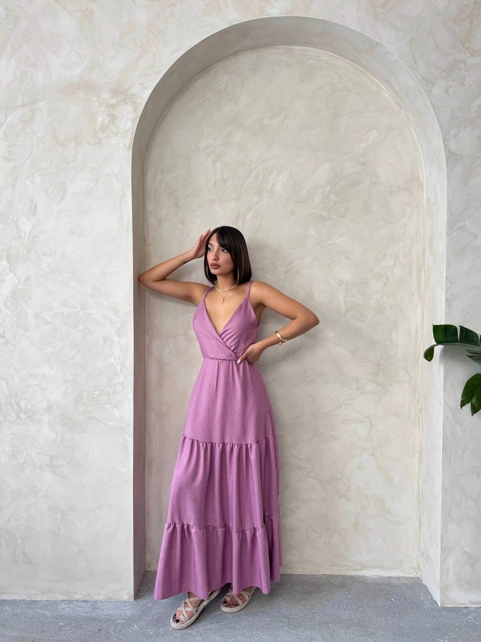 Fırfırlı katlı elbise s255049