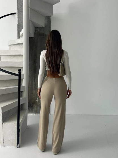 Fit comfort bej salaş pantolon A6011