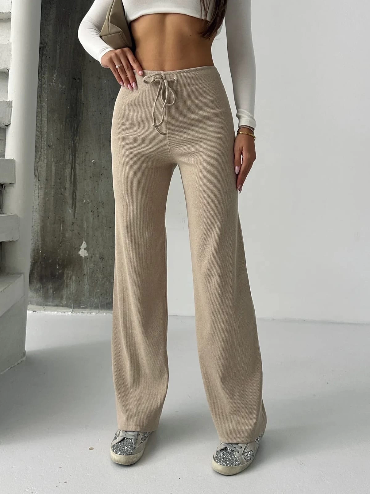 Fit comfort bej salaş pantolon A6011