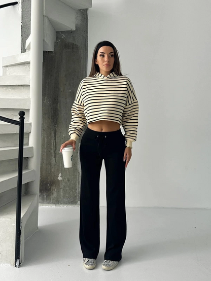 Fit comfort siyah salaş pantolon A6011