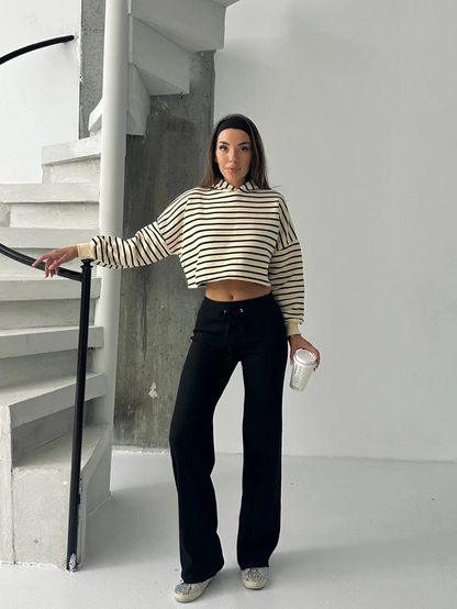 Fit comfort siyah salaş pantolon A6011