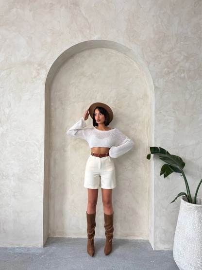 Gabardin kumaş şort