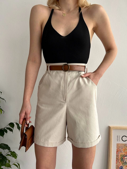 Gabardin kumaş şort