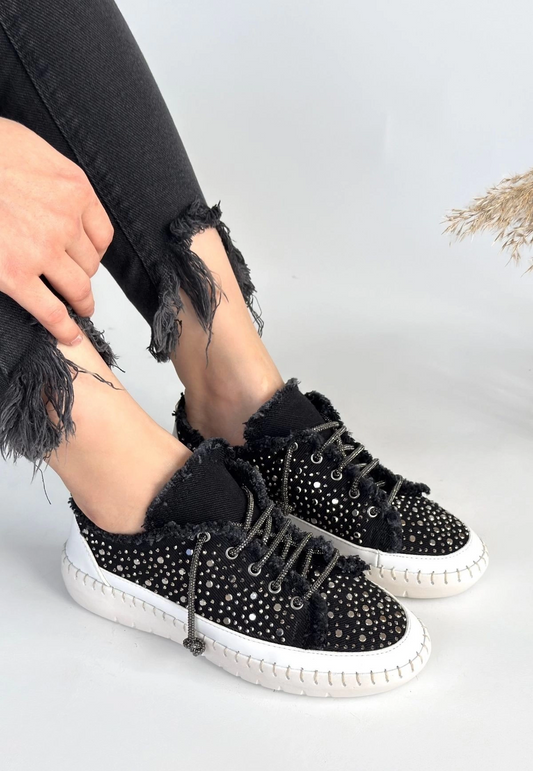 Guji Siyah Kot Bağcıklı Spor Ayakkabı