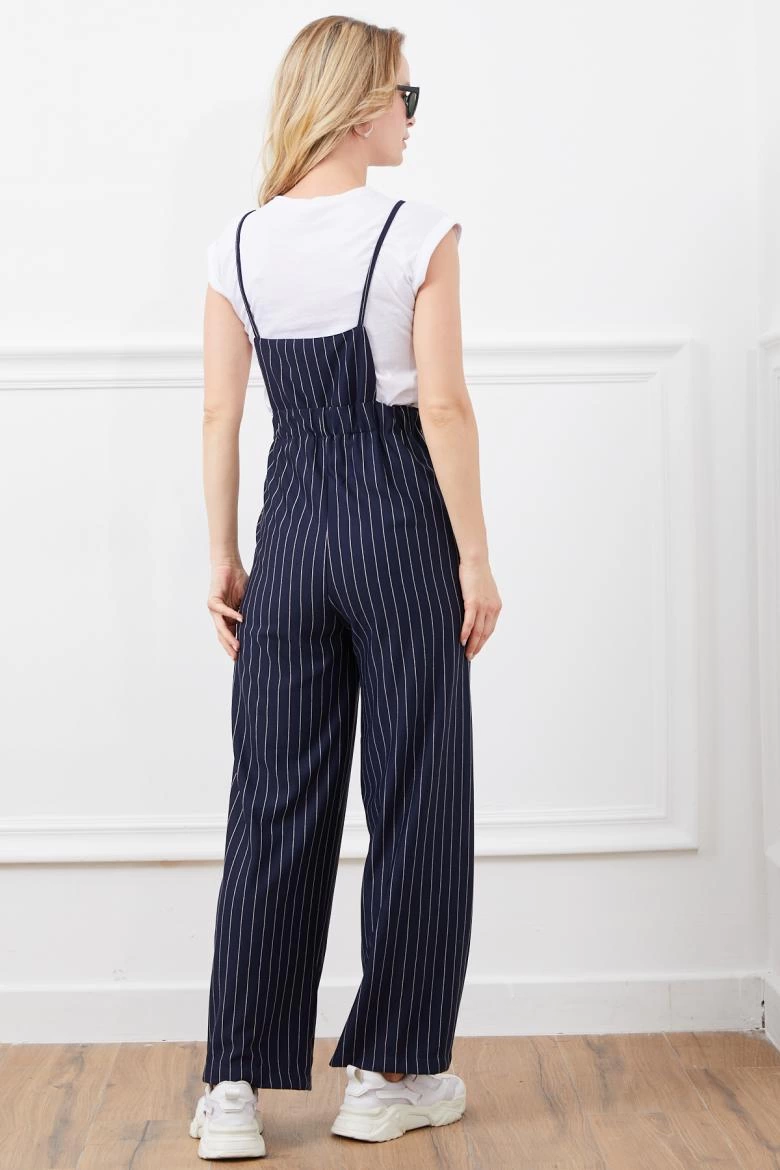 İp askılı beli lastikli tulum