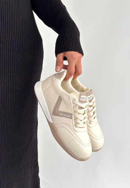 Jowen Bej Cilt Vizon Detaylı Bağcıklı Spor Ayakkabı