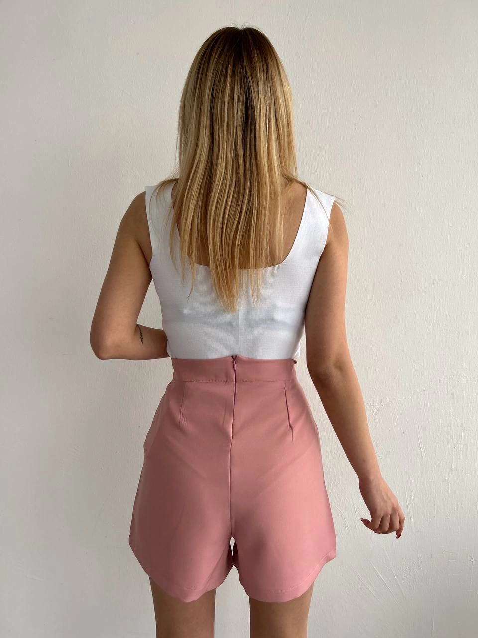 Kapaklı şort etek pudra s208