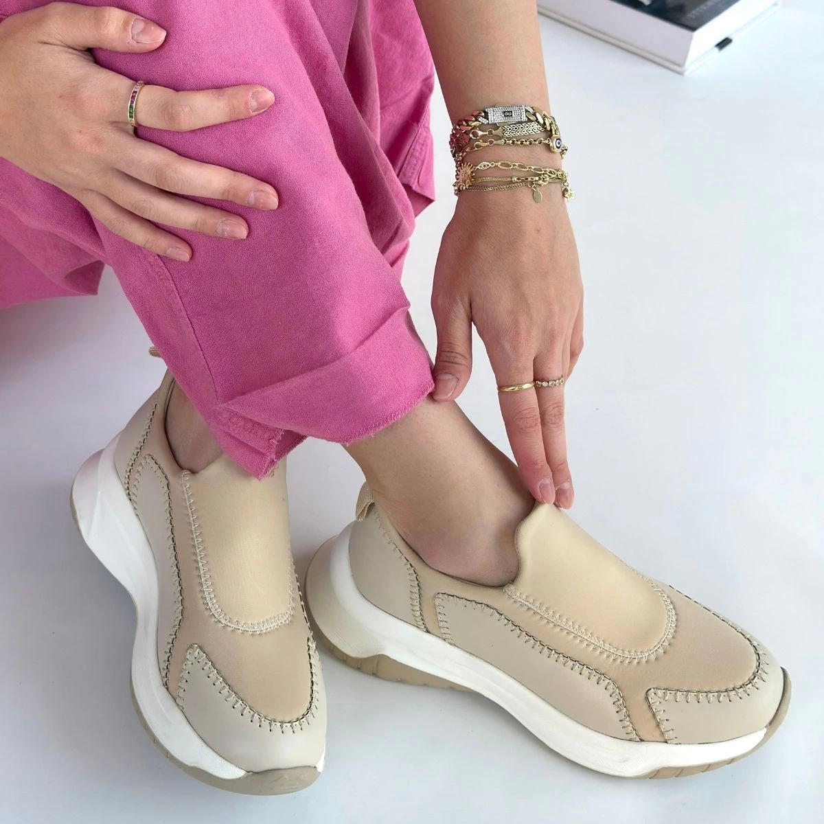 Kendy Bej Cilt Spor Ayakkabı