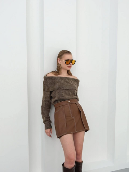 Kontrast deri etek kahve w260015