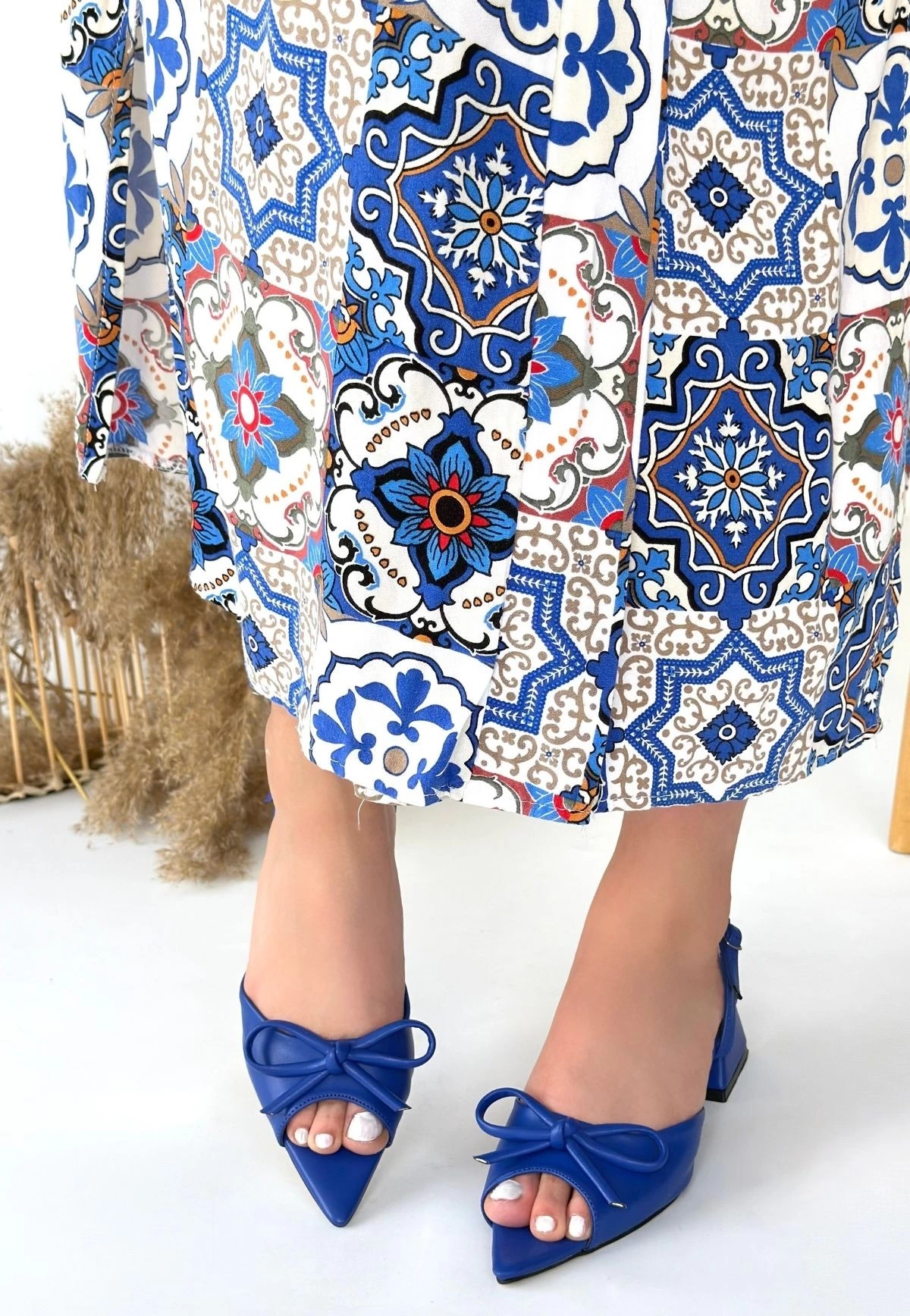 Lotta Mavi Cilt Topuklu Ayakkabı