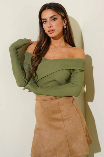 Madonna Çapraz Yaka Bluz Yeşil t4331