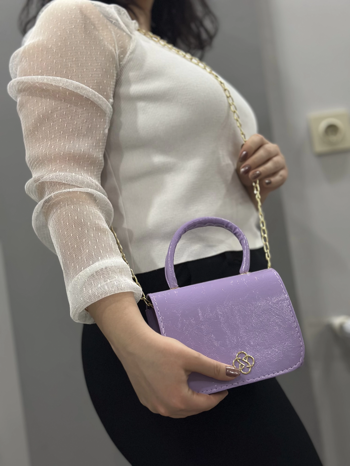 Lila cilt krash çanta