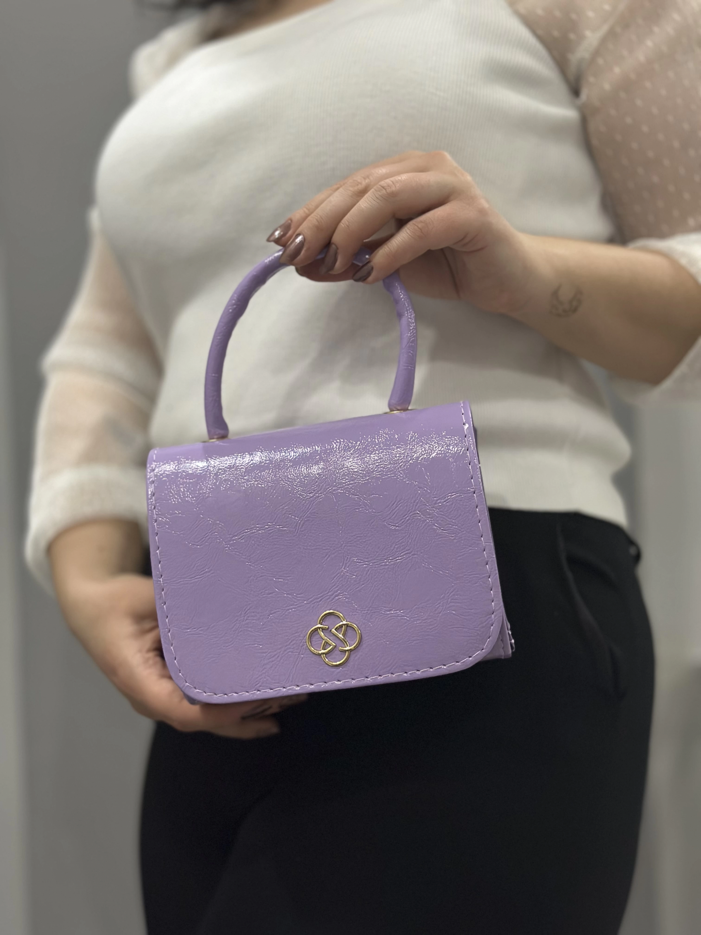 Lila cilt krash çanta