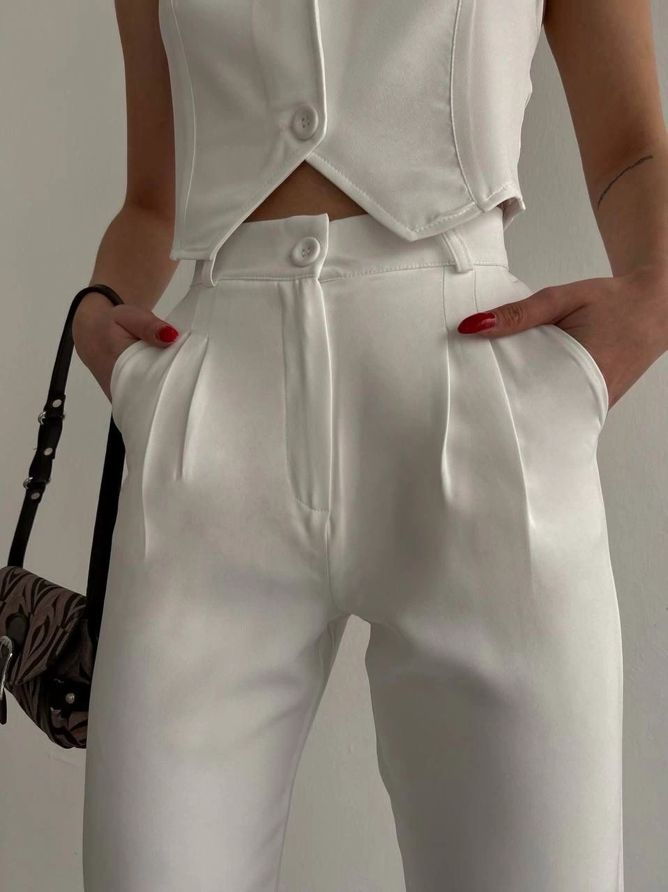Palazzo pantolon beyaz s23211
