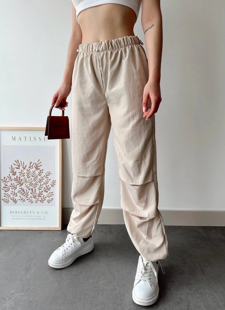 Paraşüt pantolon bej