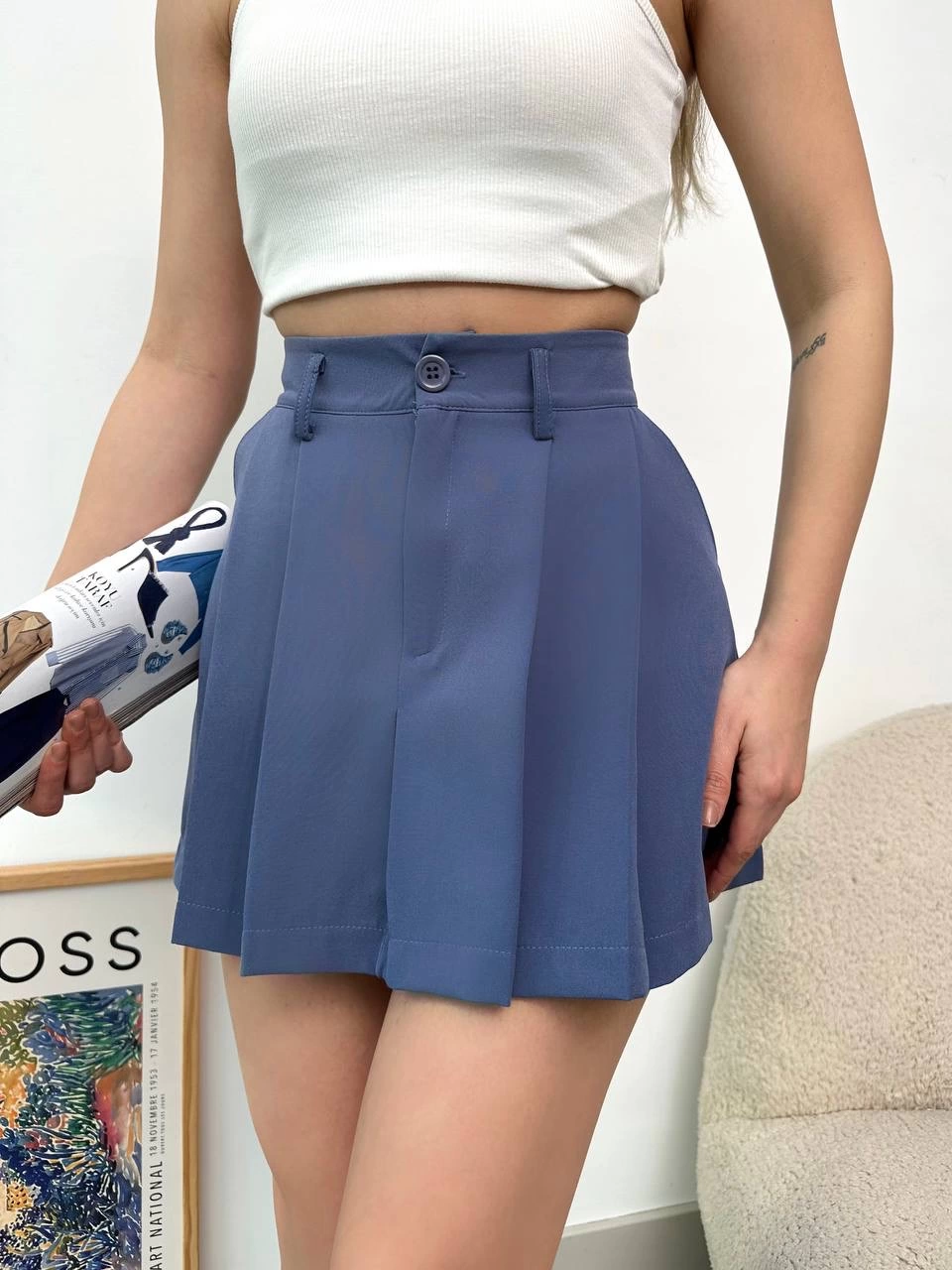 Pileli atlas mini etek s24820