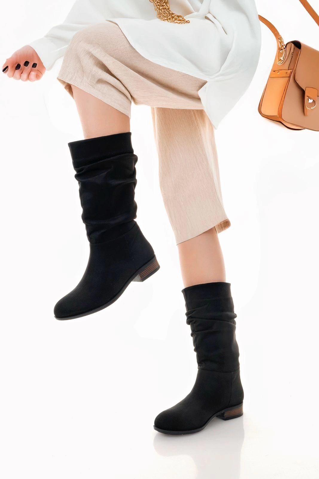 Plod Siyah Süet Çizme