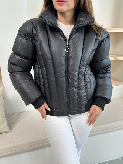 Puffer kısa mont siyah st25534