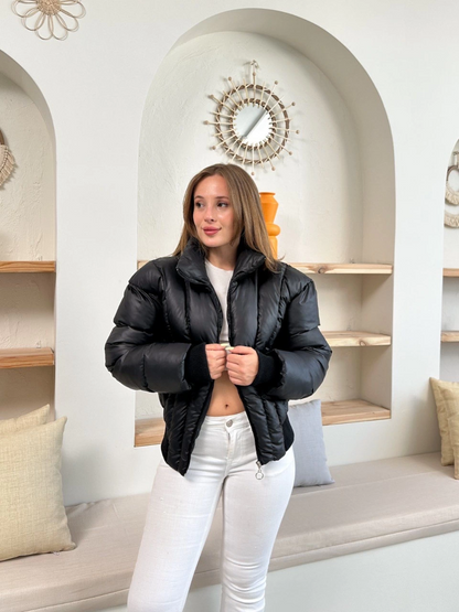 Puffer kısa mont siyah st25534