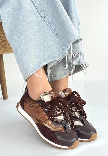 Ranu Kahverengi Cilt Paraşüt Detaylı Bağcıklı Spor Ayakkabı