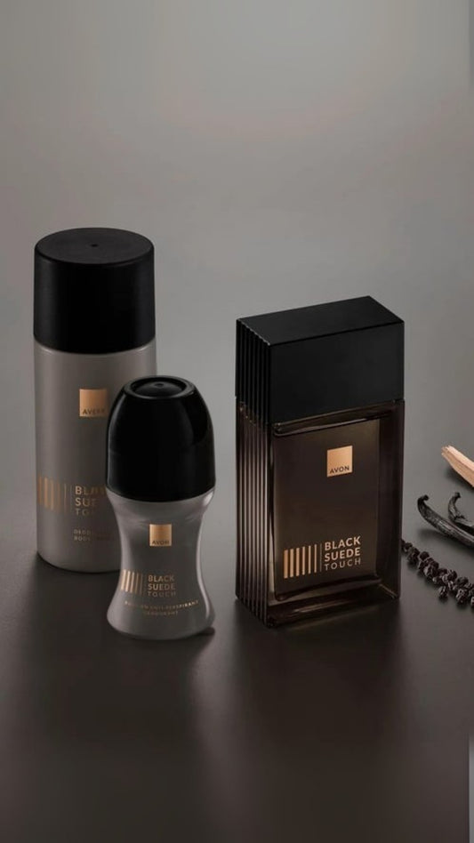 Black Suede Touch Erkek Bakım Seti - Parfüm, Deodorant & Vücut Spreyi