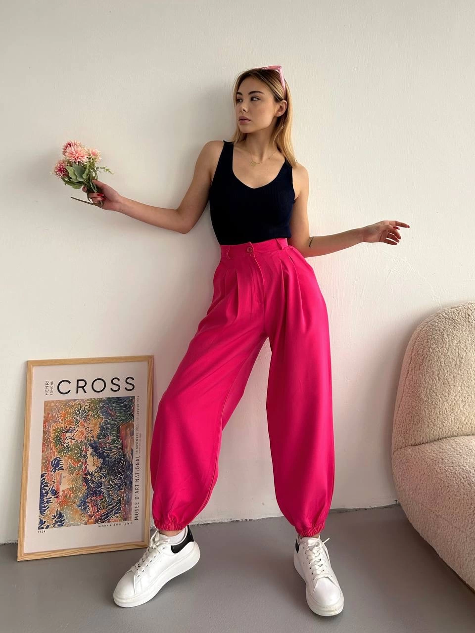 Şalvar pantolon fuşya s23202