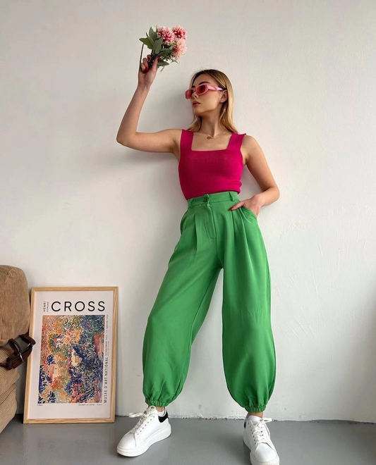 Şalvar pantolon yeşil s23202