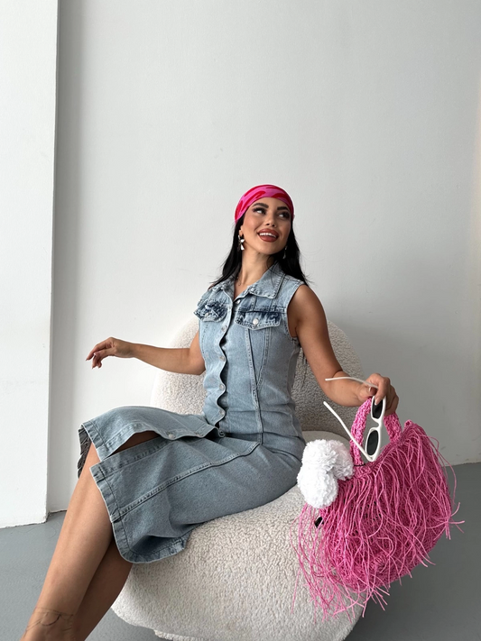 Sıfır kol kar yıkama tunik ceket mavi d2520