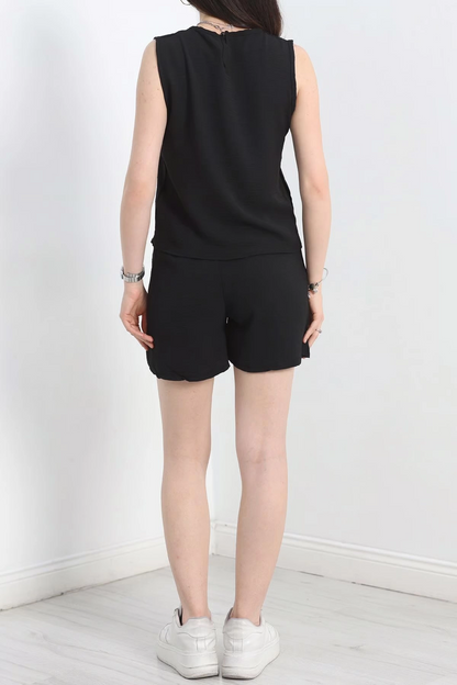 Şortlu Ayrobin takım siyah