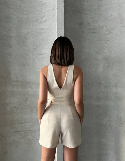 Şortlu keten takım s255014