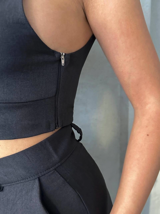 Şortlu keten takım s255014