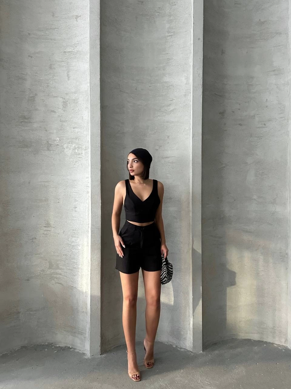 Şortlu keten takım s255014