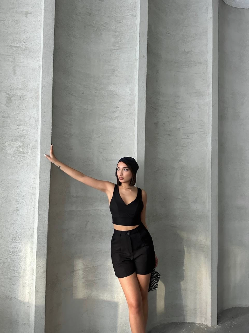 Şortlu keten takım s255014