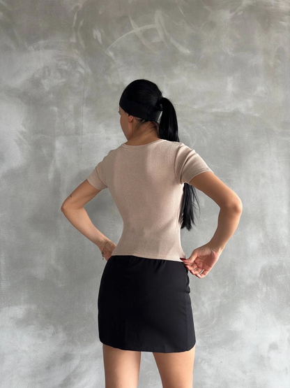 Taş baskılı kaş korse bluz