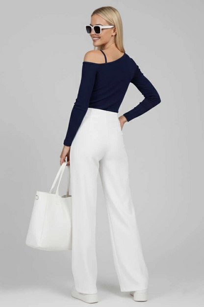 Tek Omuz İpli Bluz Lacivert T4328