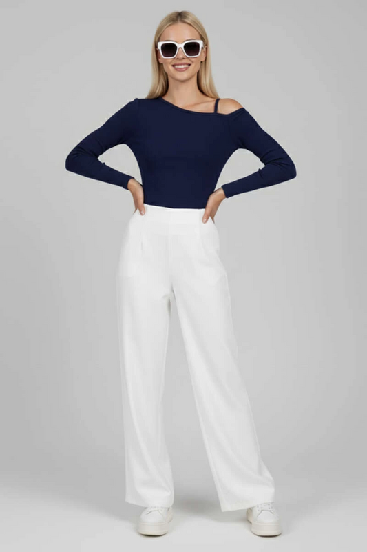 Tek Omuz İpli Bluz Lacivert T4328