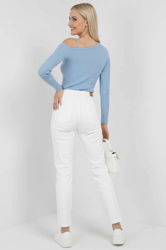 Tek Omuz İpli Bluz mavi t4328