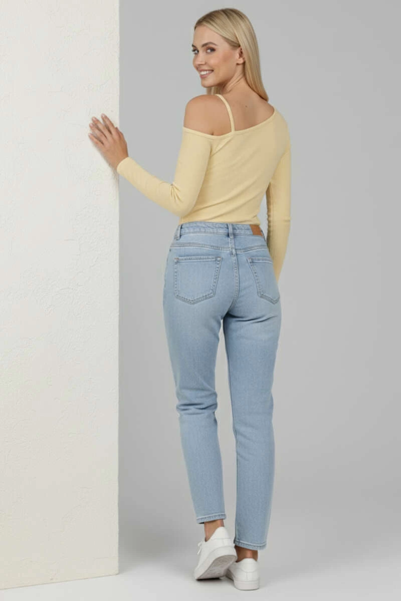 Tek Omuz İpli Bluz Sarı T4328