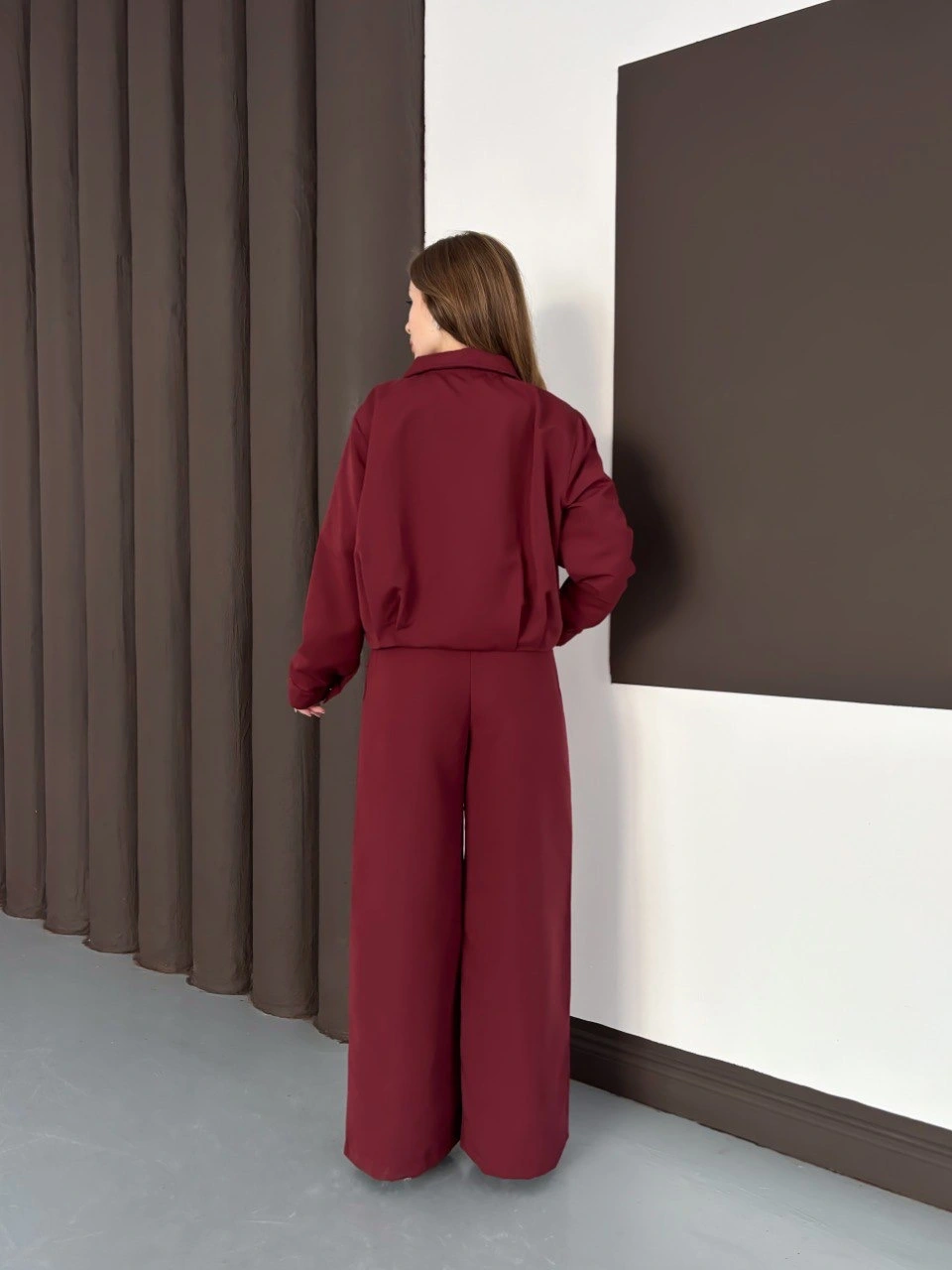 Trenç takım alt üst bordo ons