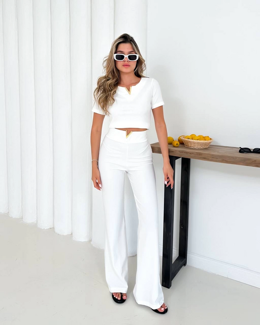 V aksesuarlı ottoman takım beyaz s255850