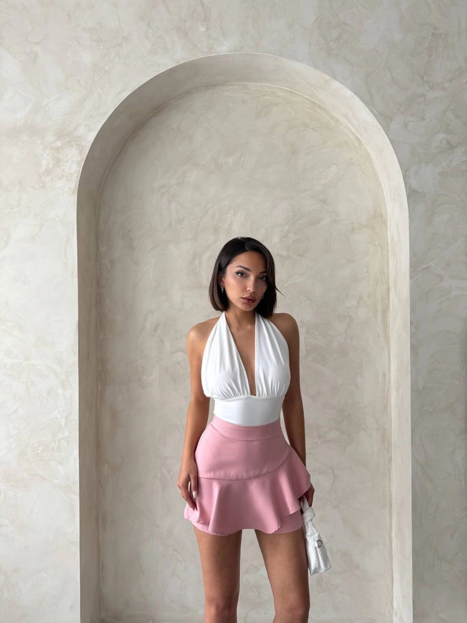 Valonlu fırfırlı şort s24683