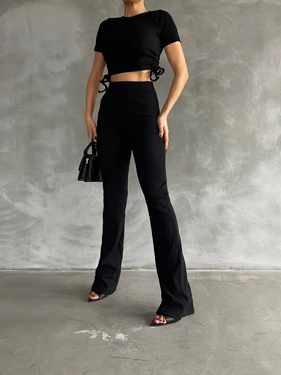 Yanları tüneli takım siyah s3161