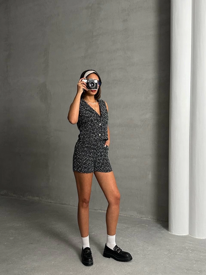 Yelekli şort takım