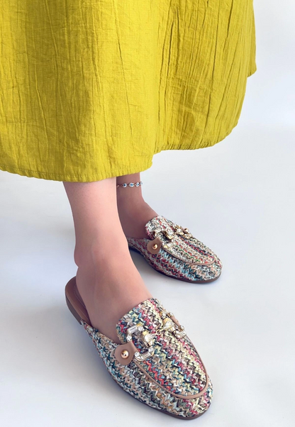 Yenda Renkli Dokumalı Terlik